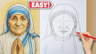 Mother teresa drawing | How to draw Mother teresa | Freedom fighter drawing