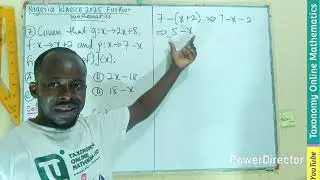 WASSCE 2025 (Nigeria) Further Mathematics | Composite Function | Question 7
