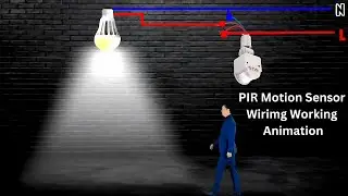 PIR Motion Detector Sensor for Light Wiring Connection Working Animation