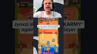 Jynxzi демонстрирует evo skarmy против игрока 4-го уровня #clashroyale #royaleesports #jynxzi #ga...