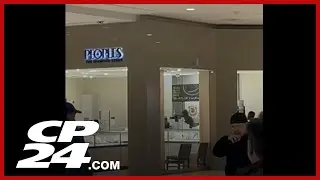 Robbery at Upper Canada Mall caught on video, suspects pepper spray security guard