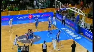 9-17-11 EuroBasket: Edo Muric (Slovenia) dunks on Milan Macvan (Serbia)