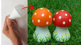 DIY Mushroom Craft from Old LED Bulb | Easy Recycled Craft