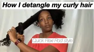 How I detangle my long curly hair| Flexi Rod style