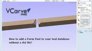 Добавление инструмента формы в VCarve Pro без файла dxf