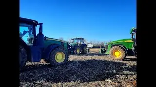 Big Team 3x John Deere 8R340, 8345R Plouhing/Szántás 2023
