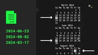Terminal Calendar from File | shell script