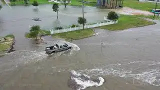 6-7-2020 Waveland, Ms, Tropical Storm Cristobal Surge Entering Silver Slipper Casino, Drone