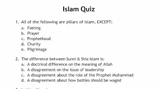 Check your Knowledge Quiz of Islamic Studies