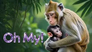 Monkey baby lovely father and mother in Angkor wat Ep 222
