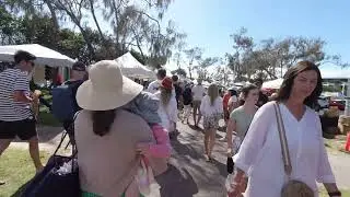 Walking tour at Byron Bay market Australia