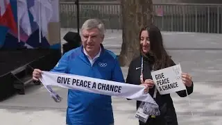IOC and Paris 2024 chiefs unveil 'Truce Wall' in Olympic Village calling for peace in the world
