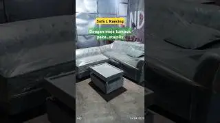 sofa kancing + meja stainlisteel #sofalkancing #sofaminimalis#shortvideo