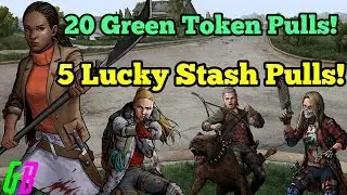 20 Green Token Pulls! 5 Lucky Stash Pulls! - Walking Dead Road to Survival