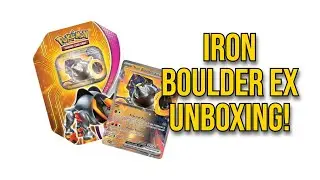 Pok&eacute;mon Iron Boulder ex Paradox Destinies Tin Unboxing!