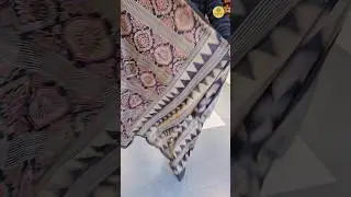 Paper-Light Ajrakh Saree ✨ Kozy Silk | Very Light Weight 💛 #shorts #reels