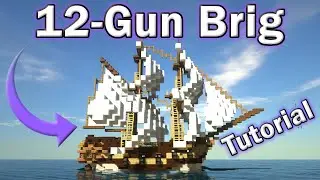 Minecraft Tutorial: How to Make a Boat/Ship (12-Gun Brig)