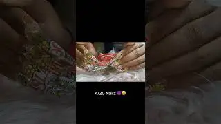 Creative 4/20 nail art design#nailart #420nails #weednails #naildesign