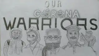 Drawing on corona warriors (vertical video)