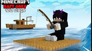 Surviving 100 Days on a Raft in Minecraft