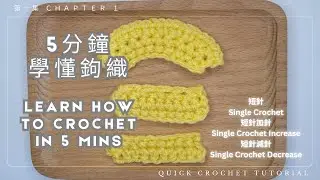 5分鐘學懂鉤織: 第一集 - 短針 | Learn How to Crochet in 5 Minutes: Chapter 1 - Single Crochet