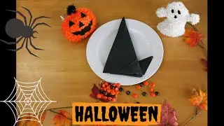 How to Napkin Folding Halloween Witch Hat with Paper Napkins or Cloth Napkins