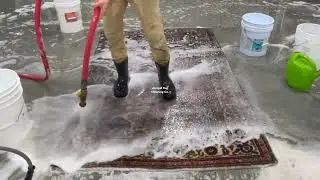 Wool Hand-Knotted Rug! FULL WASH VIDEO! Rug cleaning atlanta, rug cleaning smyrna, turkish rug clean