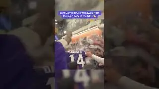 Sam Darnold gets HERO'S WELCOME in the Viking locker room 🍾 (via @Vikings/TT)