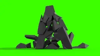 Alphabetic letter A breaks down in green screen free stock footage