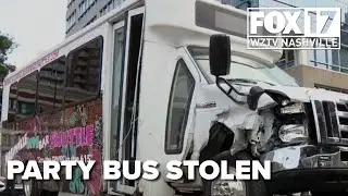 Shirtless, shoeless man steals party bus in Nashville