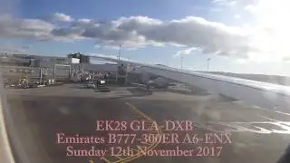 Emirates EK28 Takeoff from Glasgow to Dubai