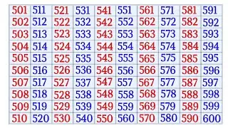 501 se 600 tak ginti in hindi | 501 se lekar 600 tak ginti | counting 500-600 | 501 से 600 तक गिनती