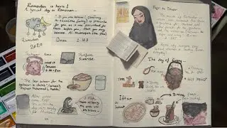 Late night Art Journal with me / Ramadan & Fasting for Muslims / Silent asmr