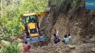 Tough Terrain to Open a New Narrow Mountain Road for Remote Villagers
