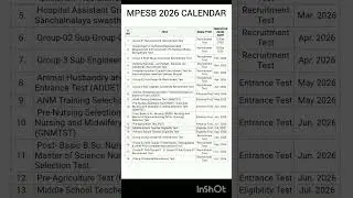 MP ESB 2026 CALENDAR OUT | MP ESB ALL EXAM RECRUITMENT AND EXAM DATE | #MPESB #PEB #ESB