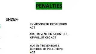 Penalties | Penal Provisions | Environment Protection Act, Air Act, Water Act | Environmental Law