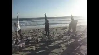 Beach Yoga with Brad - Triangles at Sunset in the Arctic. Oh, wait, it's Santa Monica in June!