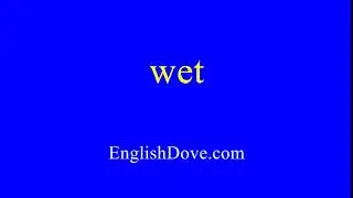 How to pronounce wet in American English