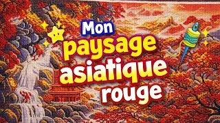 Mon jolie paysage rouge #pointdecroix #crossstich #loisirscreatifs 