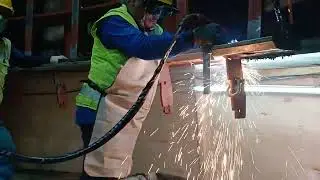 CUTTING Base Plate of Generator thk 50mm Stainless Steel 