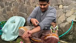 No Complaints, No Fuss&hellip; Baby Monkey Money Waited for Dad to Finish Laundry 🐵🧺