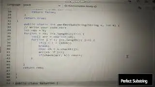 Perfect Substrings HackerRank Code in Java.