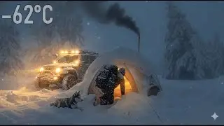 ❄️ How I Survived −62°C in a Hot Tent | Off-Grid Documentary Extreme Winter Living