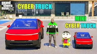 Franklin Cyber Truck VS Shinchan Mini Cyber Truck in GTA 5 || JNK GAMER