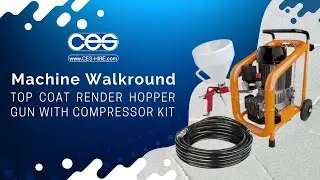 Top Coat Render Hopper Gun with Compressor Spray Kit