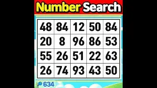 Number Search #634 Recharge your focus today, too!【Match | brain game | puzzle 】