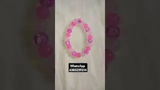 Pink crackle and jelly beads bracelet