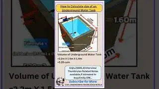 How to Calculate the Size of an Underground Water Tank..??#civil #civilconcept#civilbasicknowledge