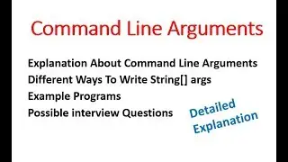 Command Line Arguments/ String[] args - Hindi