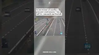 Fa inversione al casello e percorre contromano 7 km sull'A4, causando un frontale #shorts #news